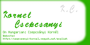 kornel csepcsanyi business card