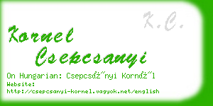 kornel csepcsanyi business card